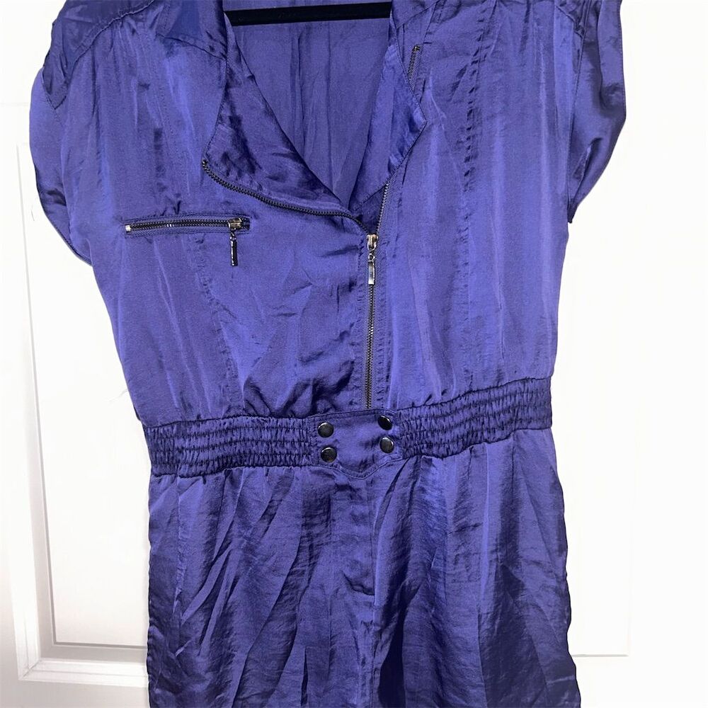 Lola Women's Purple Sleeveless Romper Size M Casual V-Neck One-Piece